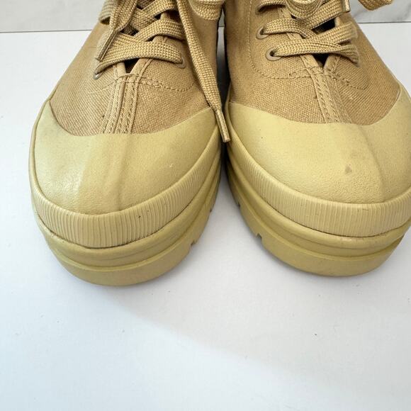 Everlane Women Canvas Utility Lug Boots Size 7.5 100% Organic Cotton Neutral Tan - Picture 7 of 10